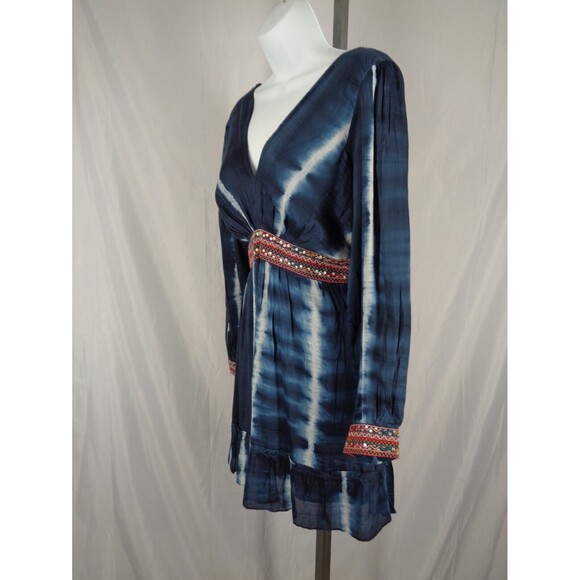 Verb by Pallavi Singhee Anthropologie Mini Dress Size XS Blue Tie Dye New - Picture 3 of 13